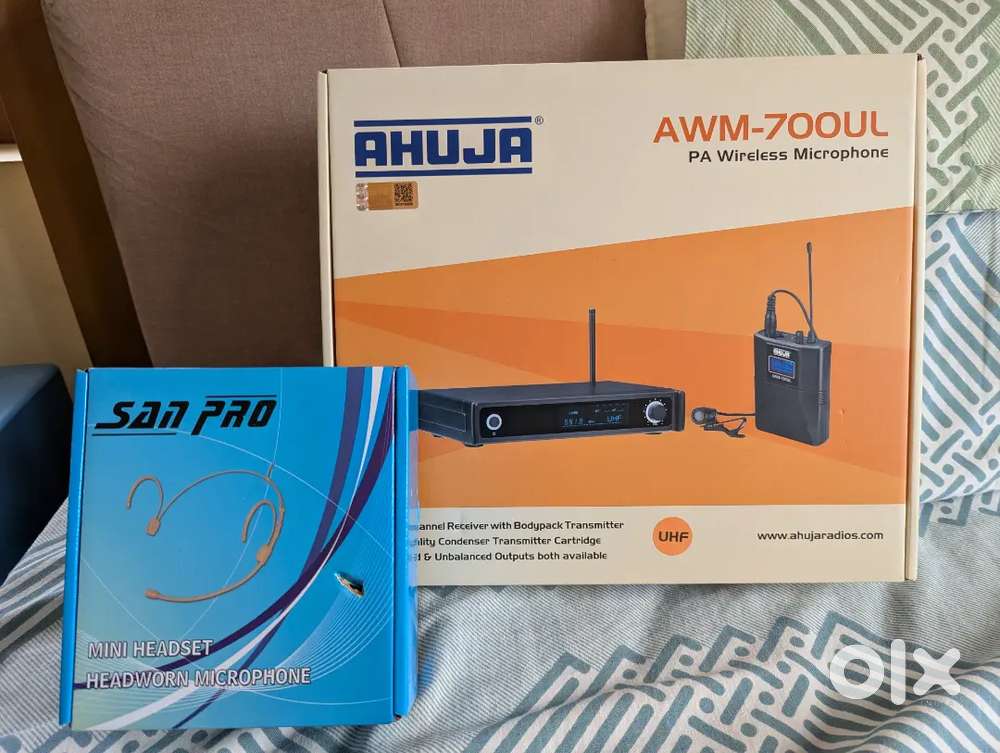 AHUJA AWM-700UL PA Wireless Microphone + San Pro Mini Headset Mic