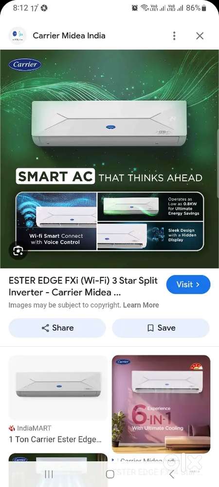 Career AC 1.5 Ton Good Condition under warranty Only 4 Month Old