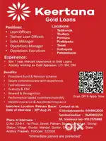 Gold loan sales and operations