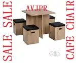 New wooden four seater dining table restaurant furniture coffee shop
