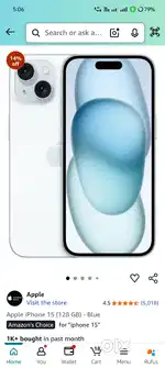Iphon 15 seal pack 128 gb blue .