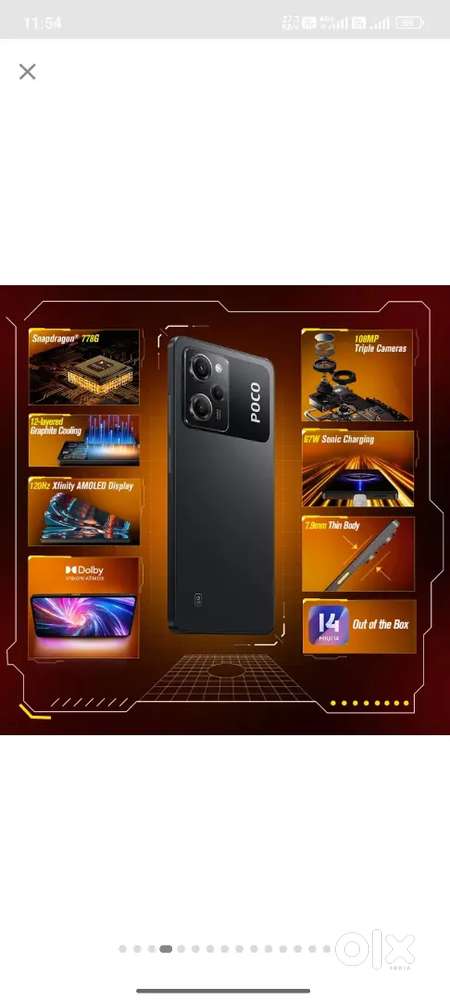 Poco x 5 pro 5g 8_256 with bill box A1 condition