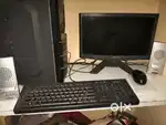 Desktop computer with 2 speakers.