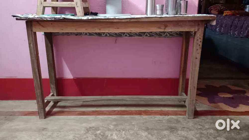 Urgent sell wooden table bench set for school,bed tablemany house hold