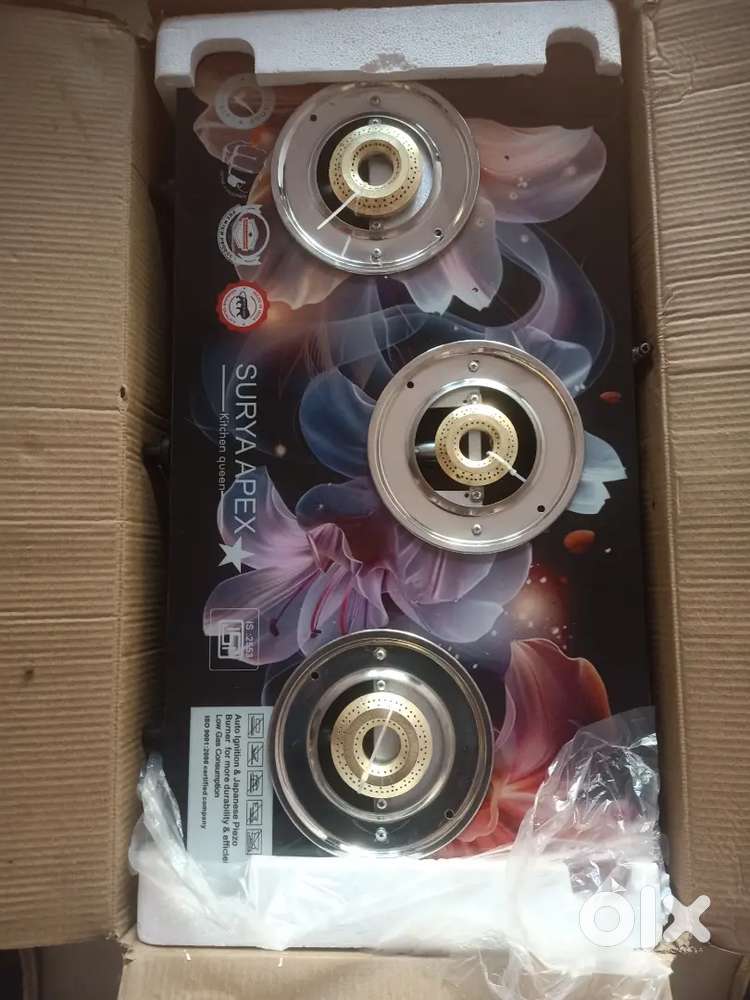 New gas 3 burner gas stove surya Apex
