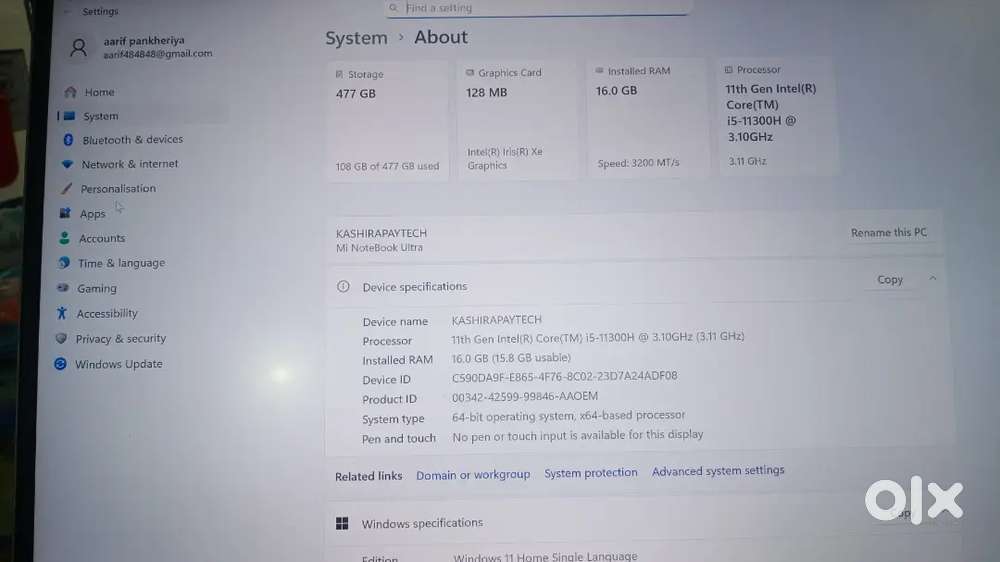 Redmi laptop good condition