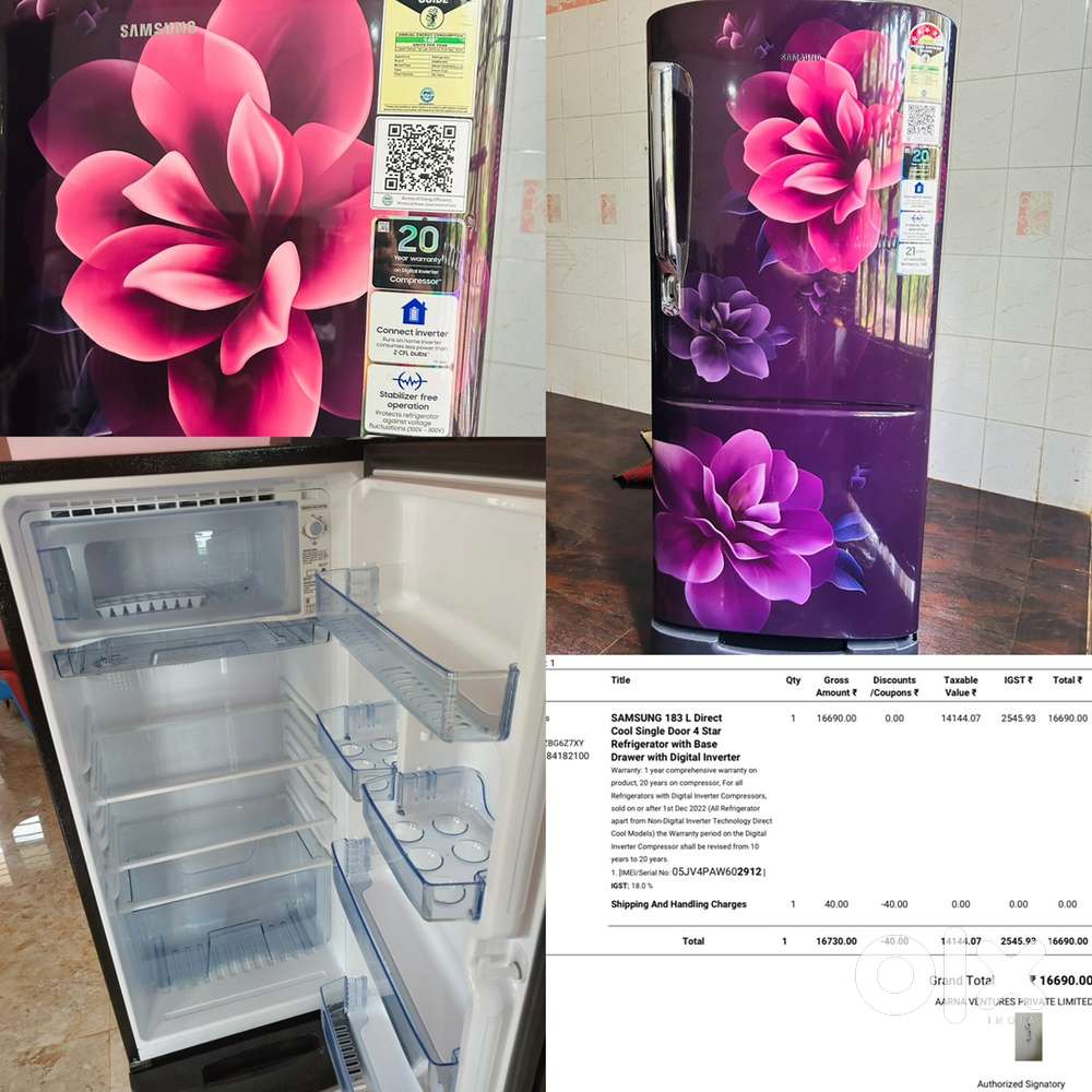 Samsung 183L 4 star single door fridge- Excellent condition