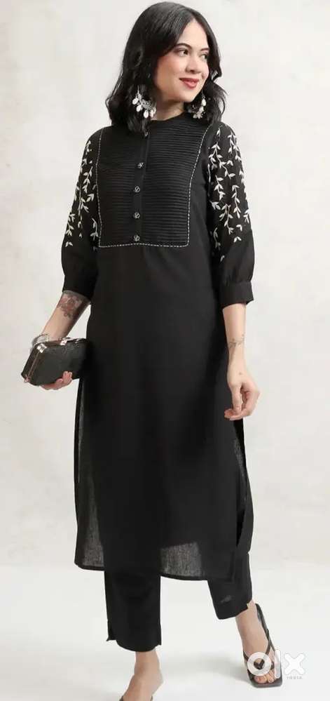 Cotton Black kurta set