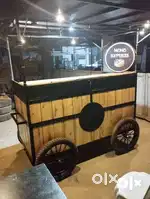 Brand new wooden metal combo Food Cart manufcaturer