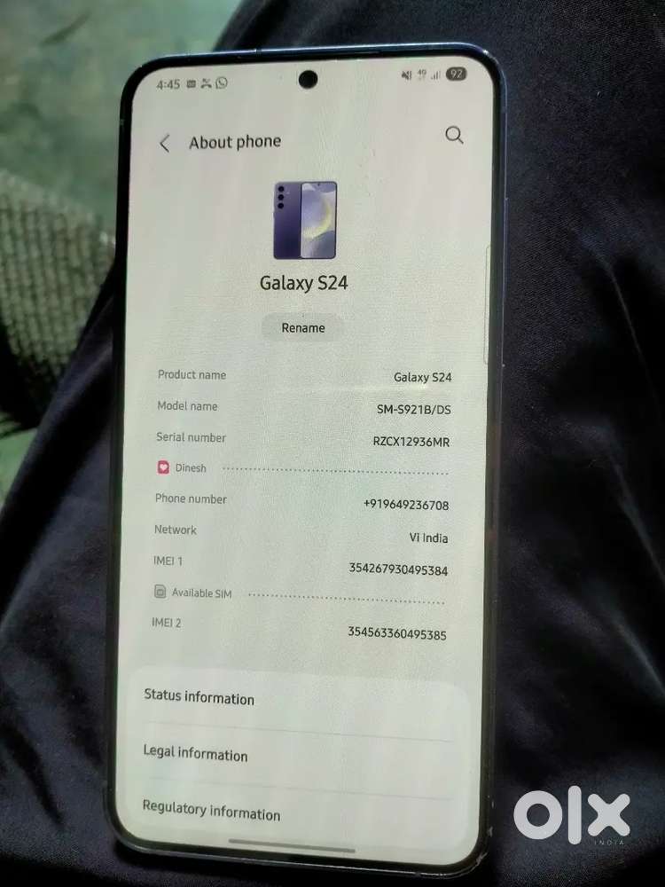 Samsungs24  256gb sell and exchange goodcamera bgmi 120fps  chlta hai