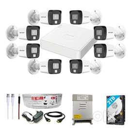 10% OFF 8 केमरो का CCTV SETUP  hikvisionFul 2yr वारंटी के साथ RS20899