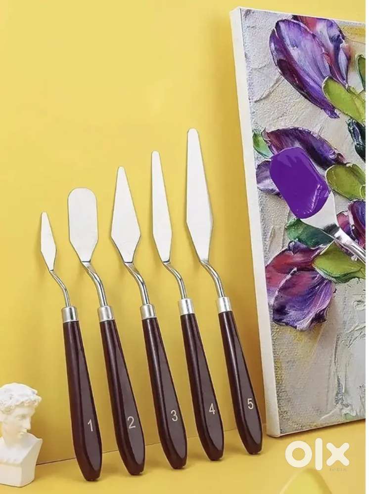 Set of 5 Palette Knives for Painting, Various Size & Shape
