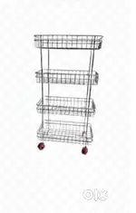 Steell trolly 360 degree round with wheels