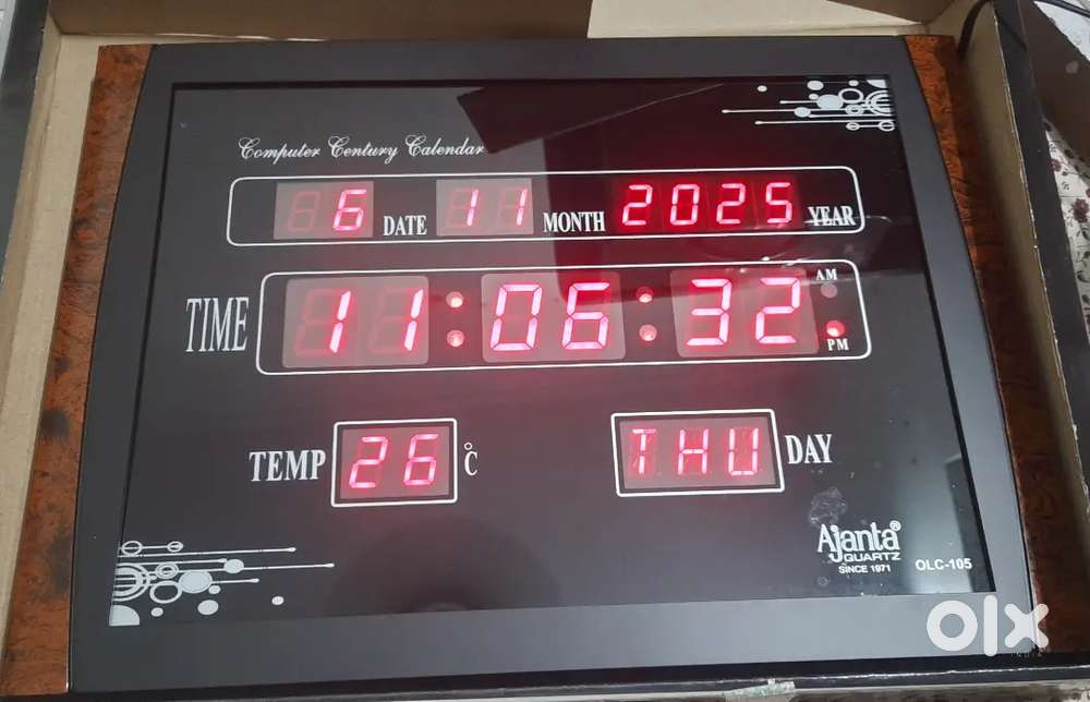 Ajanta Quartz Plastic Digital Red LED Rectangle Wall Clock OLC - 105