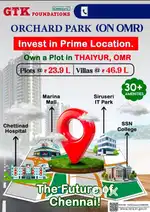 THE FUTURE OF CHENNAI  23.9L PLOTS 46.9L VILLAS ( FREE CAB FACILITY)TY