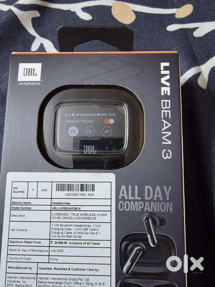 ​SEALED JBL Live Beam 3 TWS  Smart Touch-Case  Selling @ ₹9,000