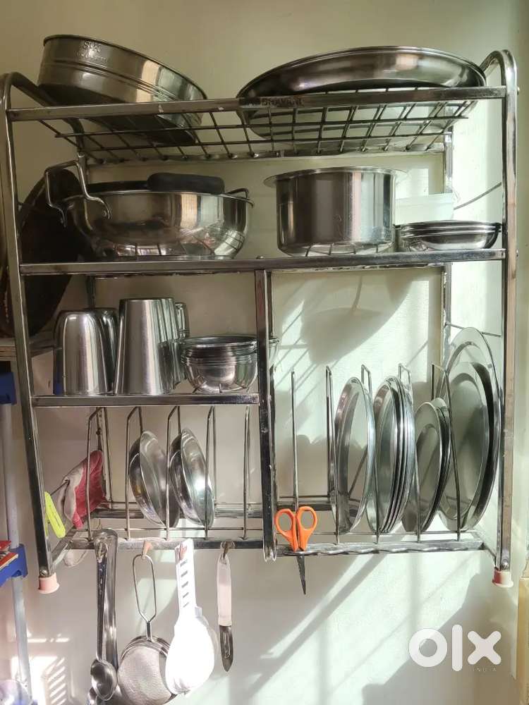 Kitchen steel utensils rack