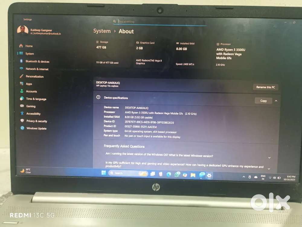 HP 15 series laptop for sell