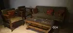 Teak wood 5 seater sofa set and a table
