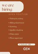 IMMEDIATELY JOINING FOR FRESHERS
