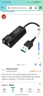 Match LB- Link 3.0 R J 45 Gigabit LAN  nerwork adaptor