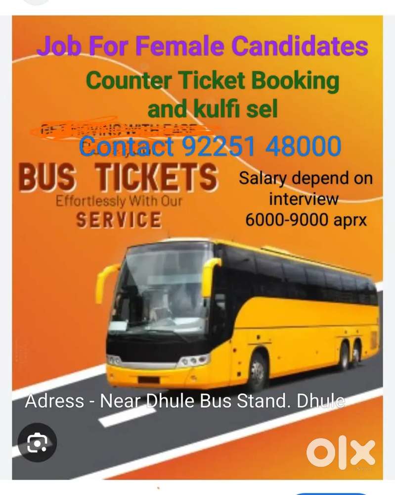 Hiring Counter Staff - luxury bus ticket booking and kulfi sel