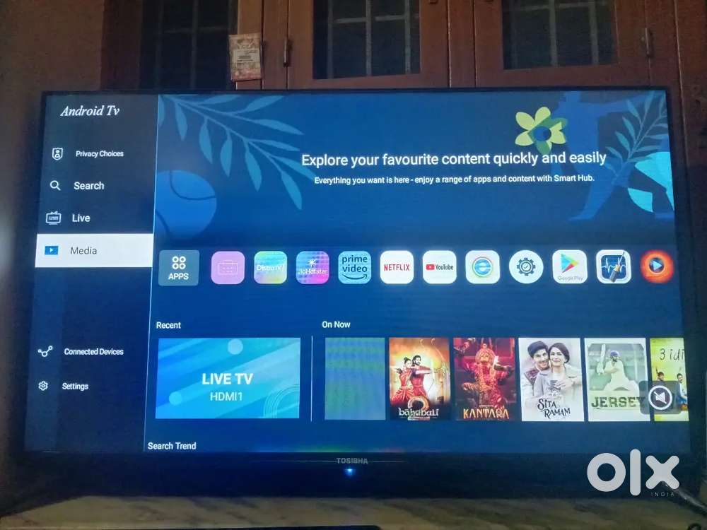 New only 15 days old Toshiba 43 inch full HD 4K android tv