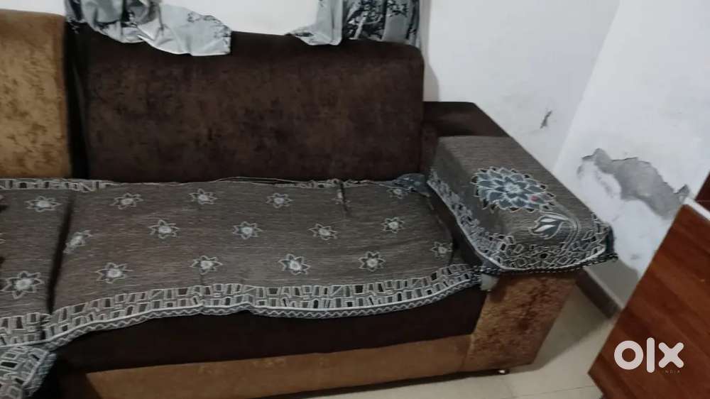 Corner sofa set and double door Lg freeze