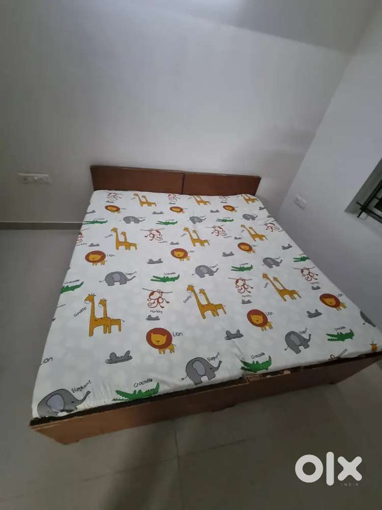 Teak Wood Storage bed and Mattress