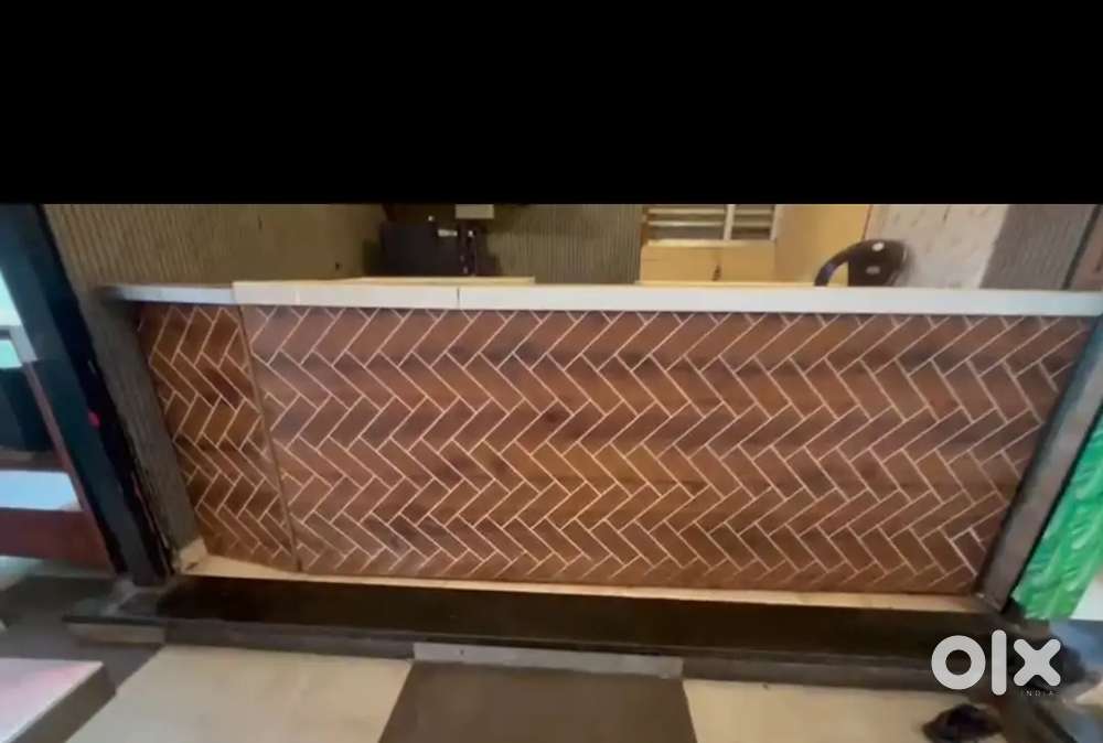 Steel and white marble 10 feet  2 counter