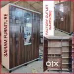 Sairam Furniture new 3 door wooden wardrobe bero with mirror offer