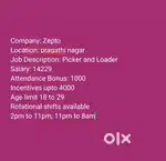 Wanted male picker and loader pragathi nagar