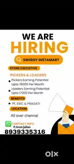 Swiggy insta mart store work