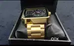 Stylish Dual-Time Gold Wristwatch,