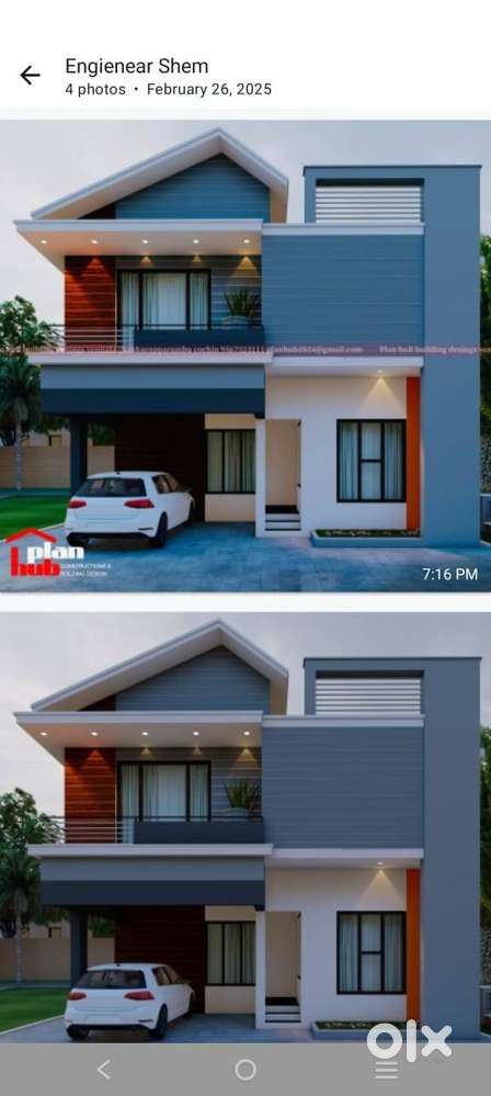 3.5 cent plot with 1950 sqft 4 bhk House for sale at Kakkanad