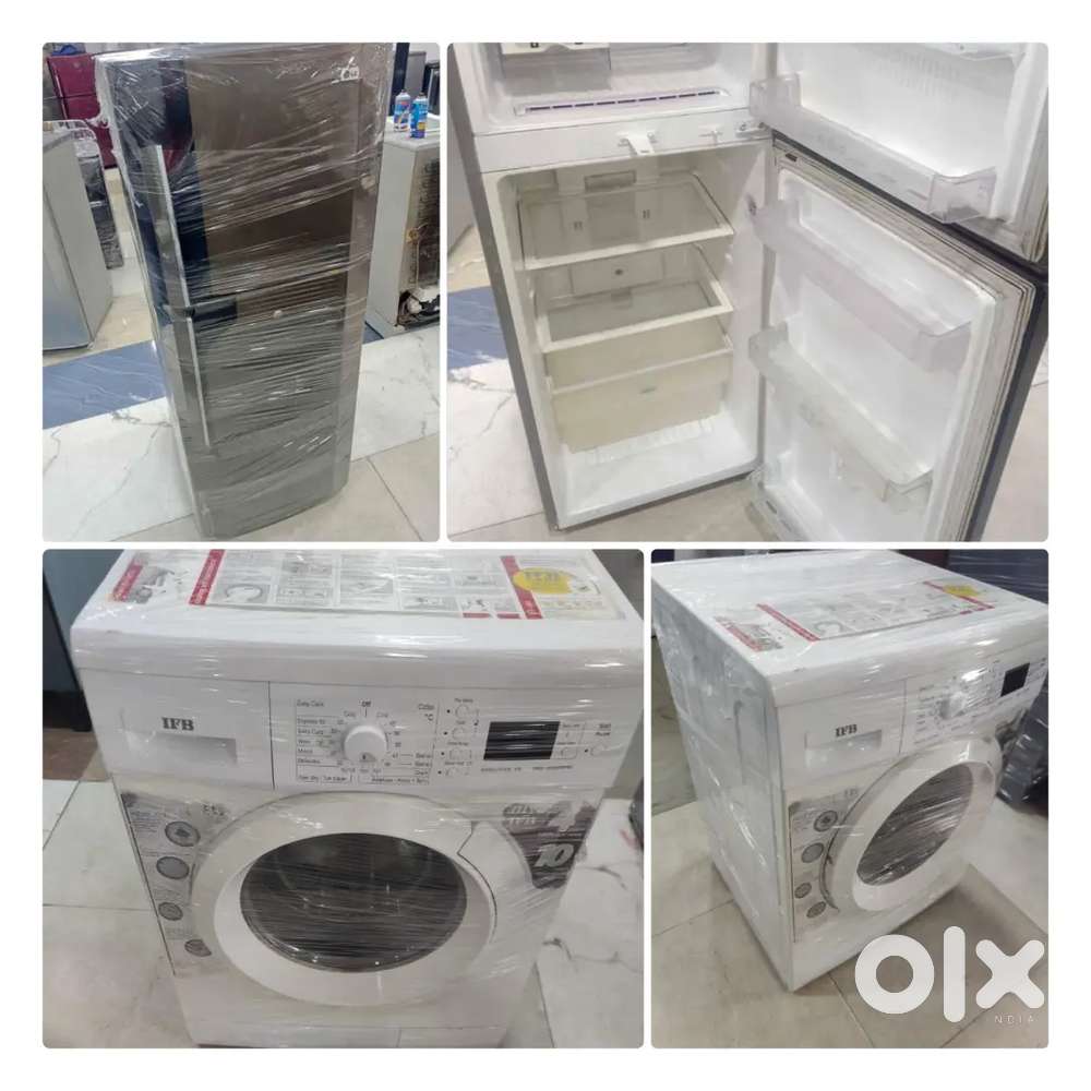 Home essentials combo offers of double door fridge & frontload w/m