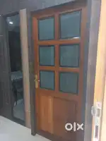 Wooden door with glass