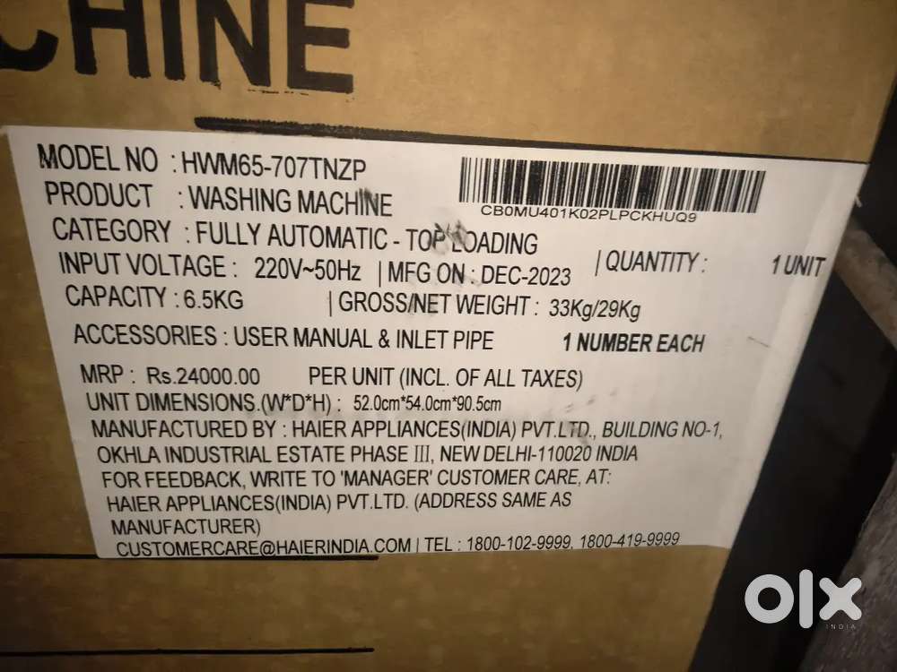Haier washingachine