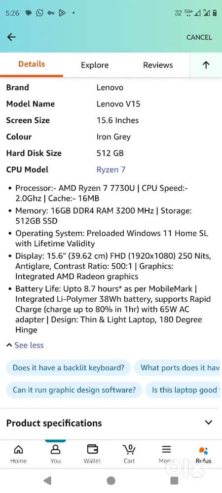 Lenovo V 15 2025 Model