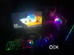 GAMING PC and Monitor With Gaming Keyboard mouse and headphones