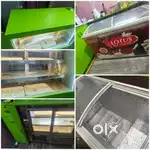 Display fridge and Deep freezer with counter and with led inside.