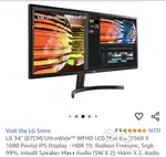 Box Packed LG Monitor 34 inch Ultra wide IPS display
