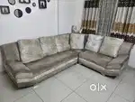 Comfortable L-sape fabric sofa 8 yrs old