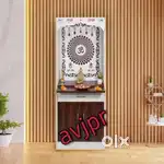 New  wooden temple with drover cabinet orled light wooden mandir