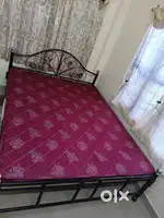 Iron bed double with mattress Kurlon