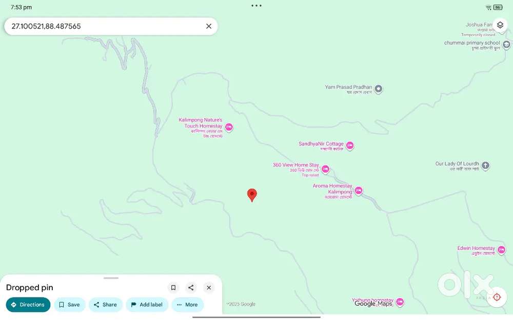 50 decimal general land urgent sale just 6 kms from Kalimpong stand.