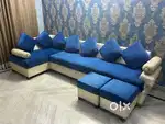 7 seater Sofa set + 2 puffy  for sale