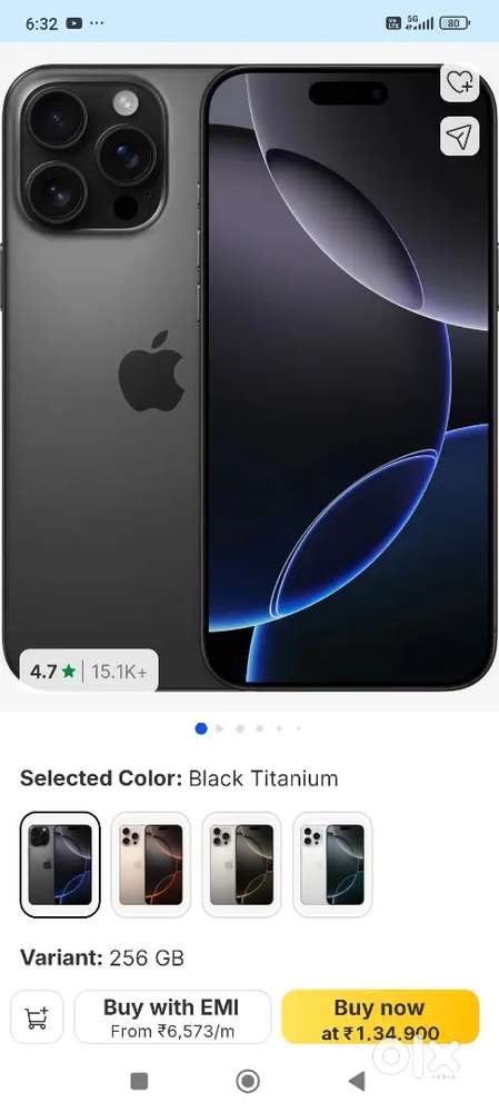 I phone 16 Pro Max 256 GB only 1 month old