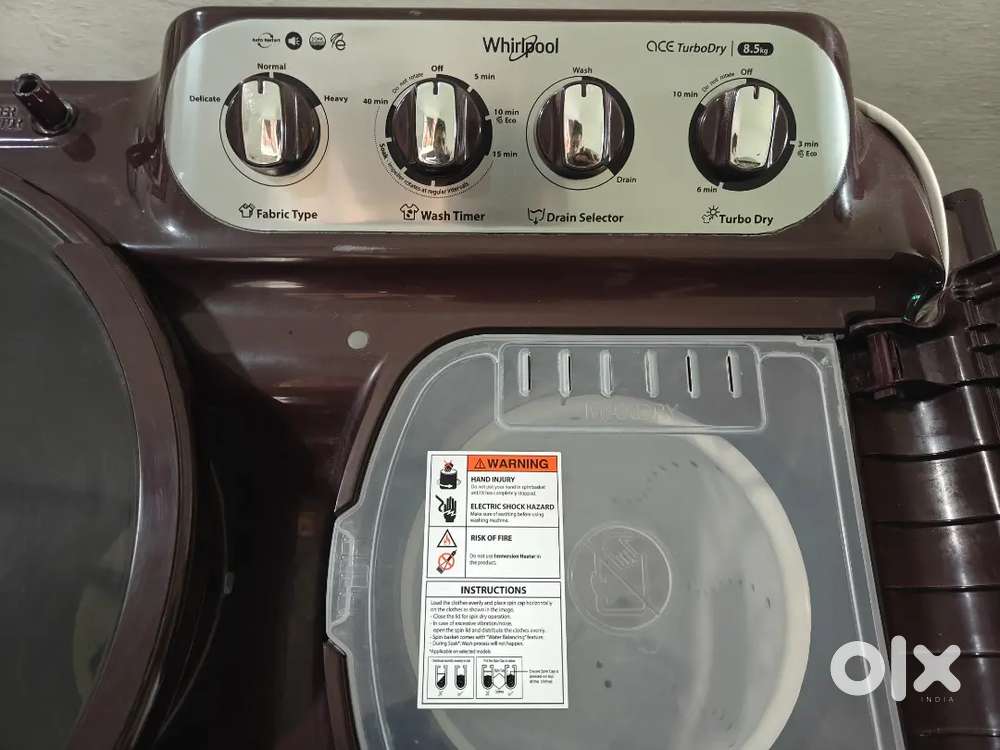WHIRLPOOL 8.5KG SEMI AUTOMATIC WASHING MACHINE