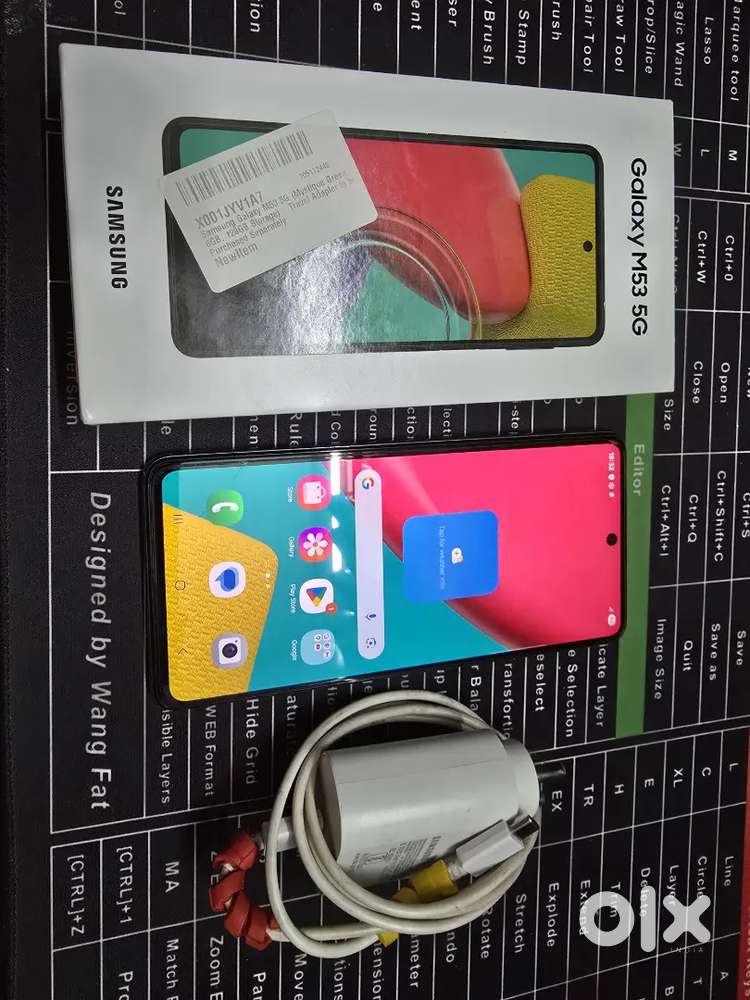 Galaxy M53 5G with charger